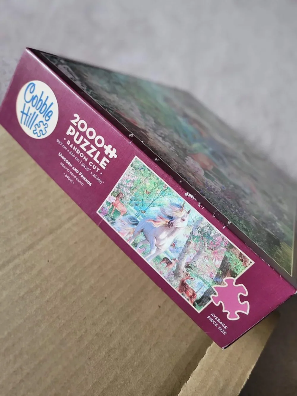 Cobble Hill 2000 Piece Random Cut Puzzle Unicorn and Friends By David Penfound